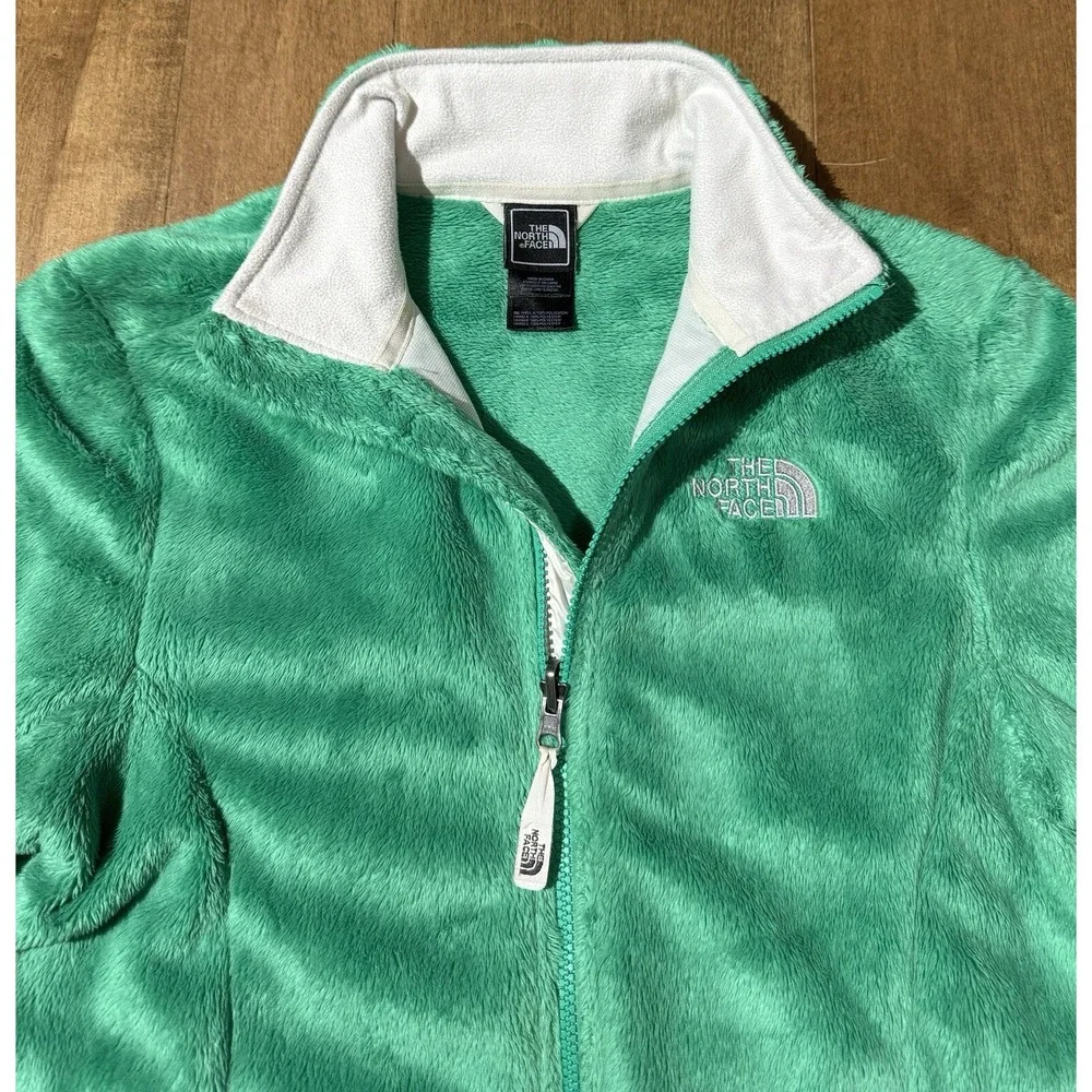 The North Face Osito Full Zip Fuzzy Jacket Women's Small Casual Emerald‎ Green